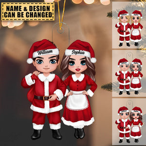 Christmas Couple Spending Christmas Together - Personalized Acrylic Ornament