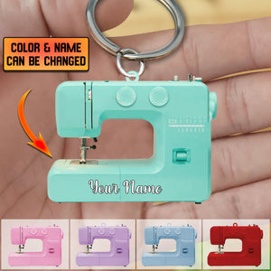 Sewing Machine Personalized Acrylic Keychain - Gift for Sewing Lovers