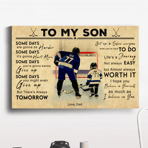 Custom Personalized Ice Hockey Poster, Gifts For Son With Custom Name, Number, Appearance & Landscape