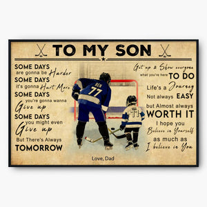 Custom Personalized Ice Hockey Poster, Gifts For Son With Custom Name, Number, Appearance & Landscape