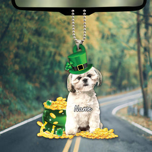 Personalized Name St Patty's Saint Patrick's Day Dog Bag Ornament - For Dog Lovers