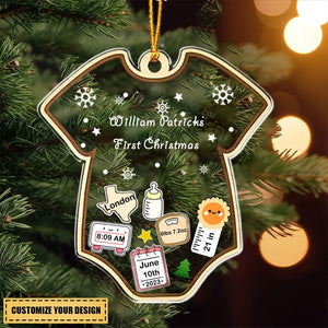 Personalized Baby's First Christmas Snowflakes Ornament