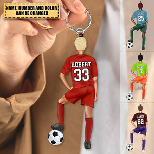Personalized Soccer Acrylic Keychain For Soccer Player, Soccer Lover