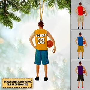 Personalized Basketball Player Acrylic Christmas Ornament For Basketball Lover