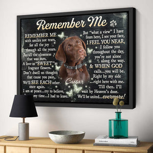 Gift For Someone Who Lost A Pet, Personalized Pet Memorial Canvas, Remember me