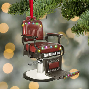 Barber Chair Personalized Christmas Ornament - Gift For Baber