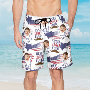 Photo Inserted Best Dad Ever - Personalized Men's Beach Shorts