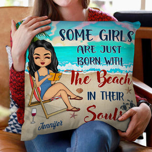 Some Girls Are Just Born - Gift For Beach Lovers - Personalized Custom Pillowcase