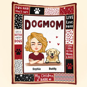 Dog Mom - Dog Dad - Personalized Blanket - Birthday, Loving, Funny Gift For Dog Mom, Dog Dad, Dog Owner, Dog Lover