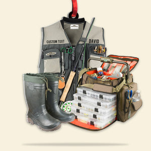 Fishing Gear Personalized Acrylic Ornament - Christmas Decor For Fishing Lovers