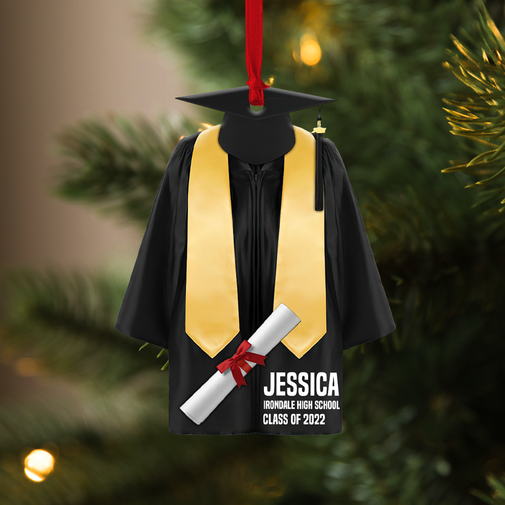 Graduation Gown, Personalized Acrylic Ornament For Senior Graduate