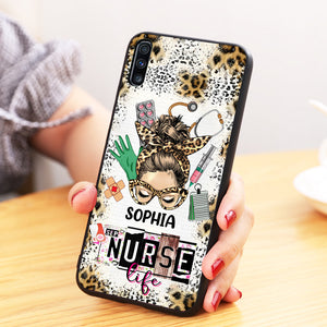 Messy Bun Nurse, CNA, CMA, Doctor - Nurse Life Scrubs Nurse Day Personalized Phone case
