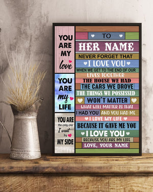 Never Forget That I Love You - Lovely Gift For Wife Vertical Poster