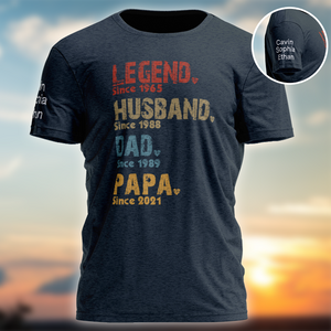 Personalized Legend Husband Dad Papa Since T-Shirt