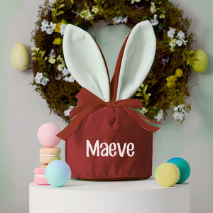 Personalized Name Easter Bunny Velvet Basket