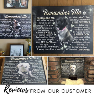 Gift For Someone Who Lost A Pet, Personalized Pet Memorial Canvas, Remember me