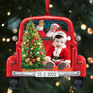 Santa With Baby Christmas Personalized Ornament