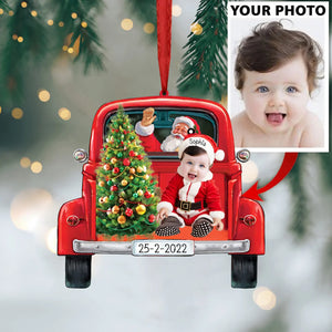 Santa With Baby Christmas Personalized Ornament