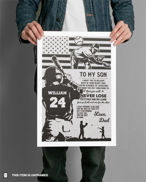 To my son Love Dad Vertical Poster- Family Gifts - Personalized Custom Poster