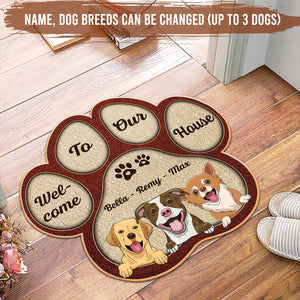 Welcome To My House Love Dogs - Personalized Shaped Door Mat, Dog Custom Trendy Door Mats