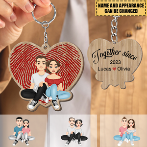 Together Since - Personalized Wooden Keychain