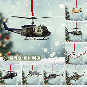 Personalized Veteran Ornament, Veteran Helicopter, Christmas Tree Decor