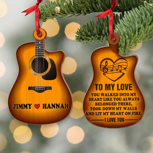 Guitar Couple To My Love Personalized Christmas Ornament