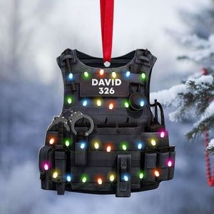 Police Bulletproof Vest Christmas -Personalized Christmas Ornament - Gift For Police