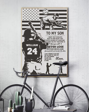 To my son Love Dad Vertical Poster- Family Gifts - Personalized Custom Poster