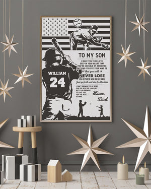 To my son Love Dad Vertical Poster- Family Gifts - Personalized Custom Poster