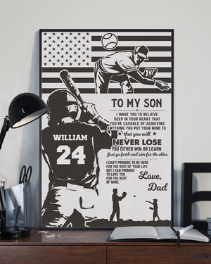 To my son Love Dad Vertical Poster- Family Gifts - Personalized Custom Poster