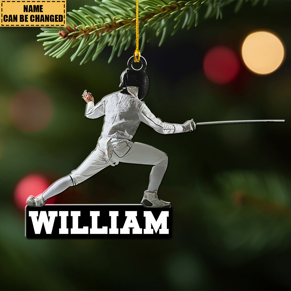 Personalized Fencing Ornament - Great Gift For Fencer Lover