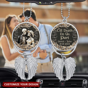Till Death Do Us Part - Personalized Couple Wings Car Ornament