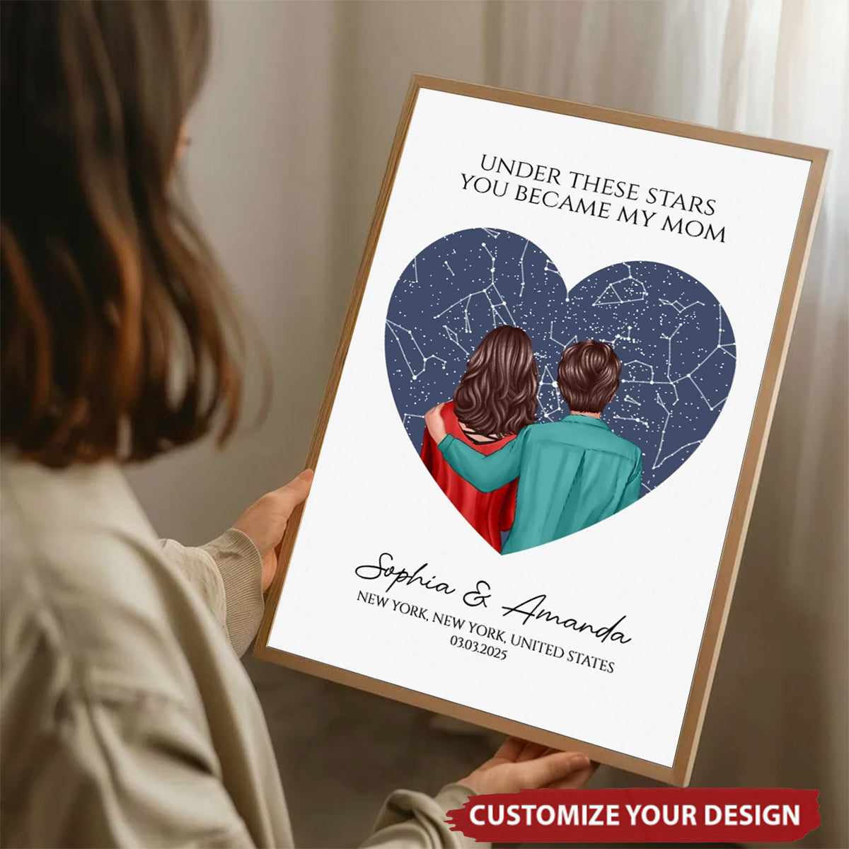 Under These Stars You Became My Mom Personalized Poster