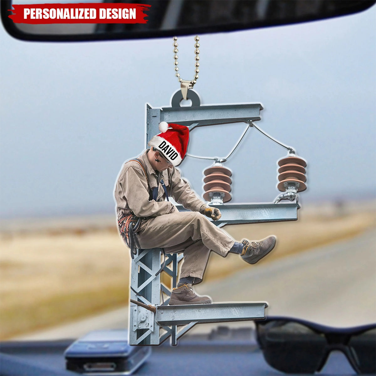 Personalized Lineman Car Ornament - Gift For Lineman Ornament