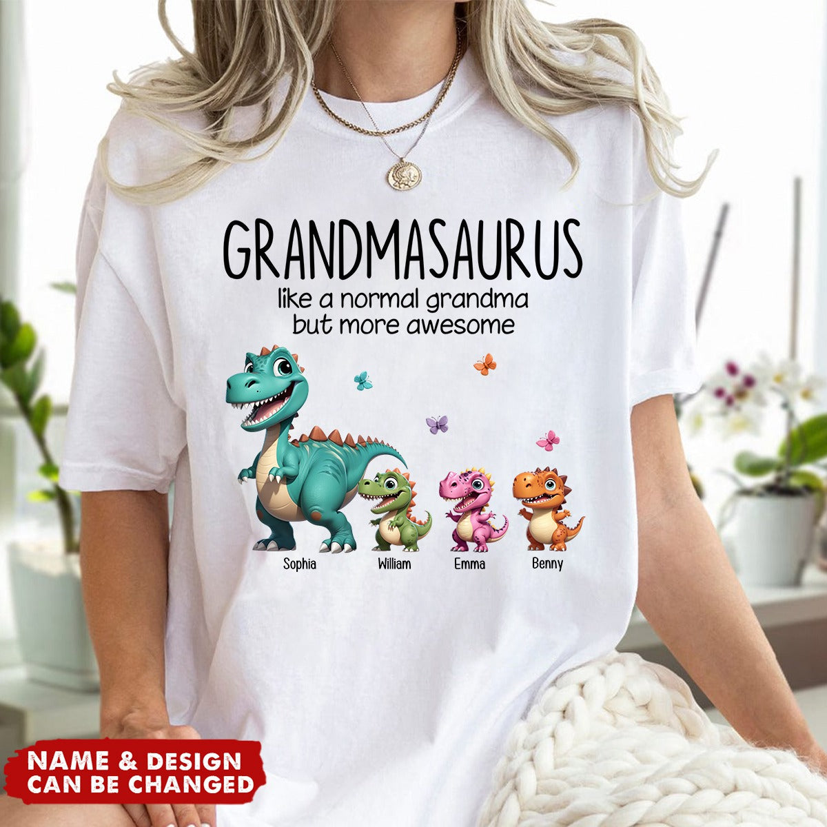 Grandmasaurus And Kids Dinosaurs Personalized Shirt