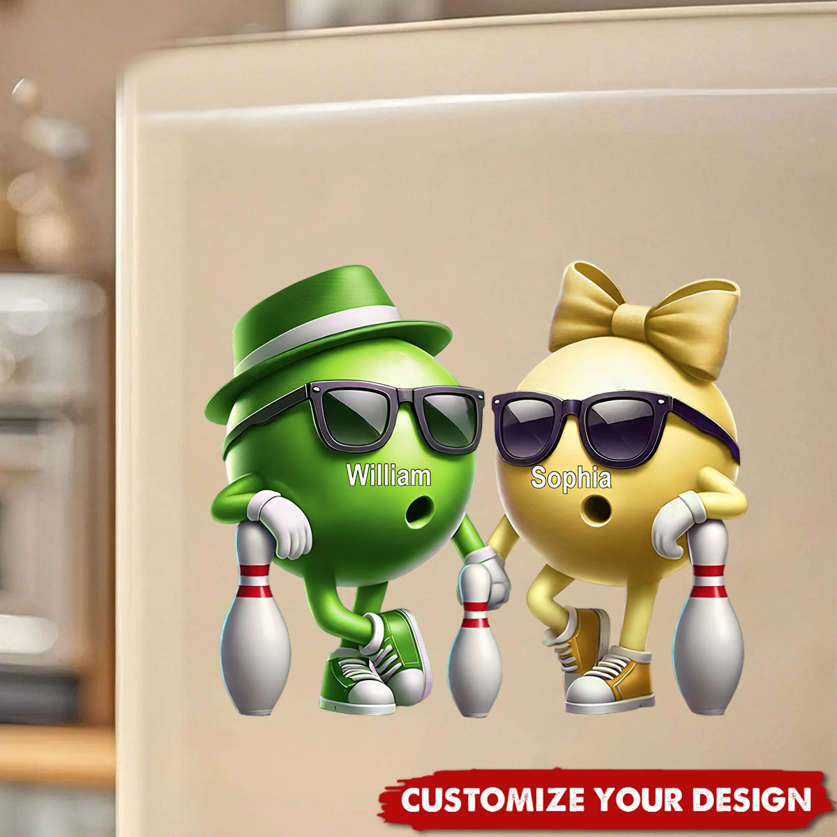Bowling Couple Together - Personalized Decal