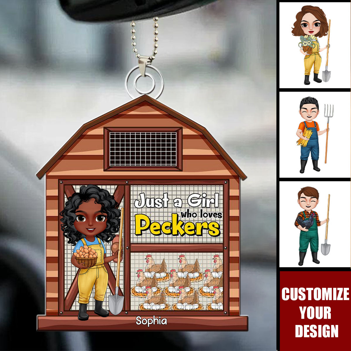 Personalized Gifts For Farmer Acrylic Ornament Chicken Coop