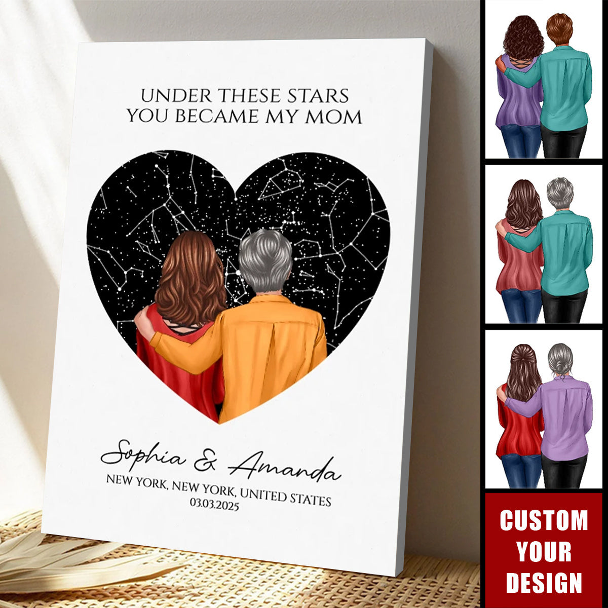 Under These Stars You Became My Mom Personalized Poster