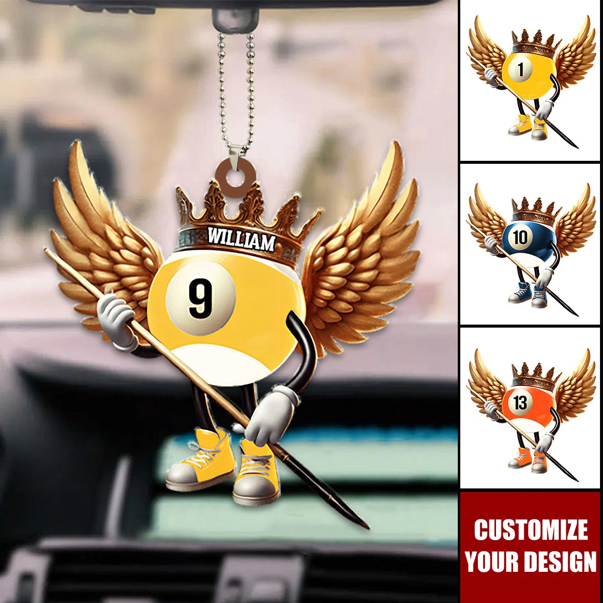Custom Gift For Billiard Lover - Personalized Car Ornament
