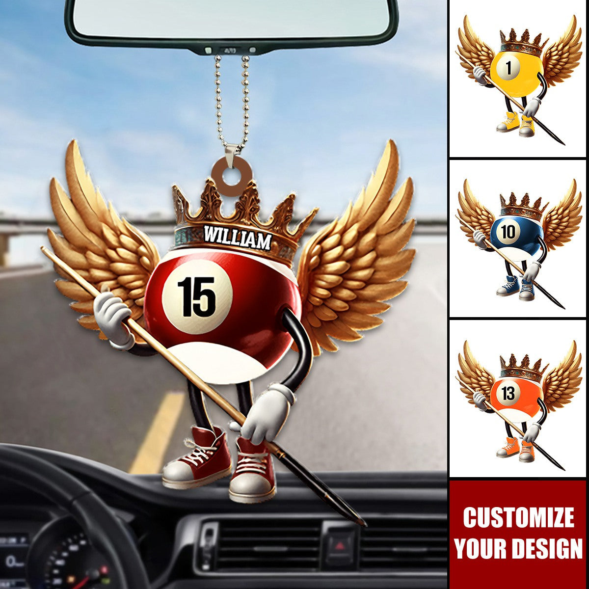 Custom Gift For Billiard Lover - Personalized Car Ornament
