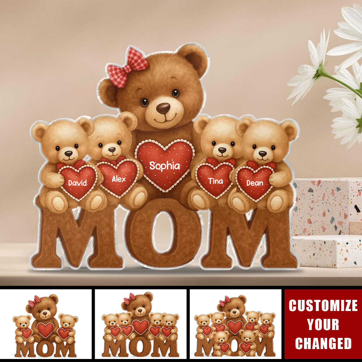 Mama Bear Personalized Acrylic Plaque - Gift For Mom