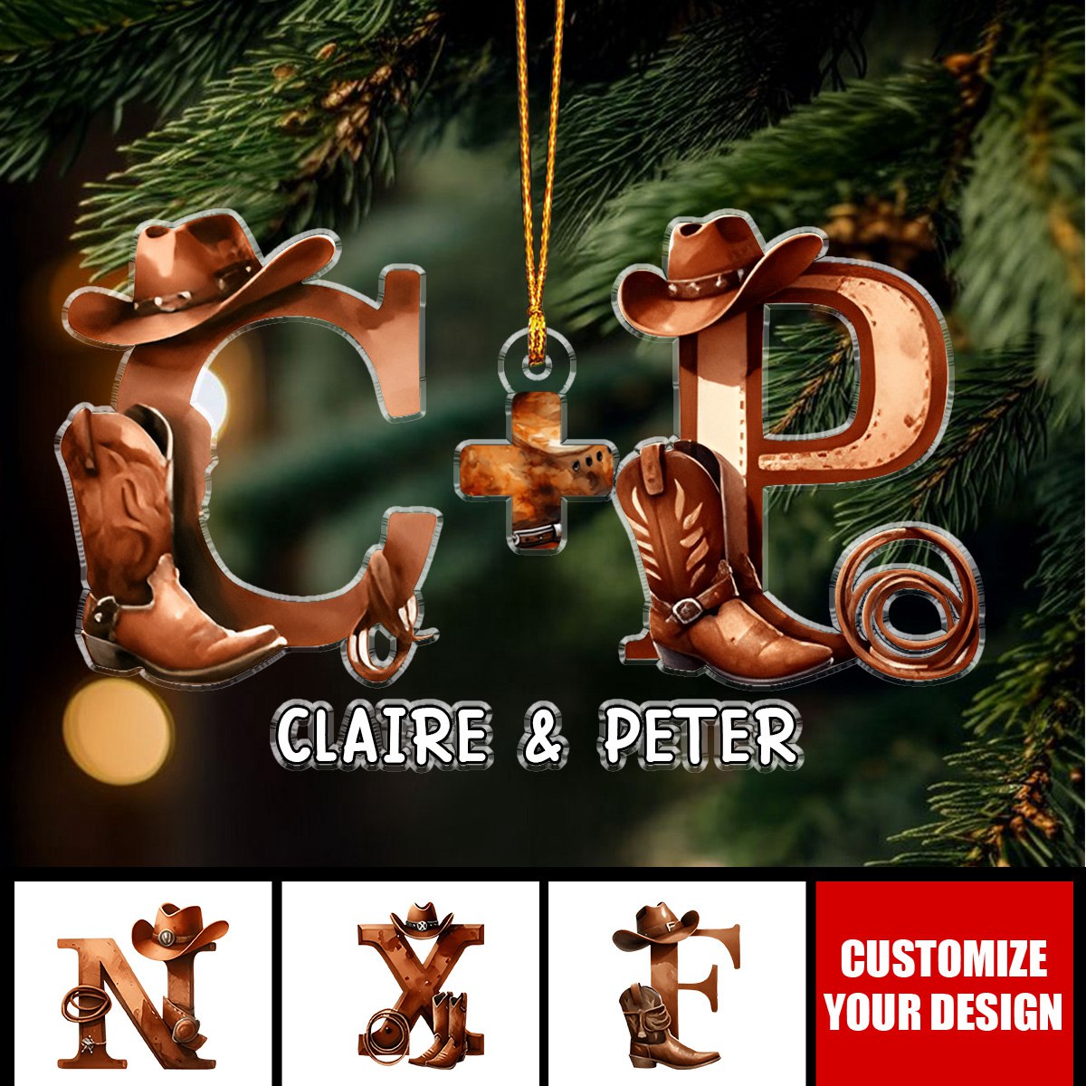 Personalized Letter Gifts For Couple Acrylic Ornament