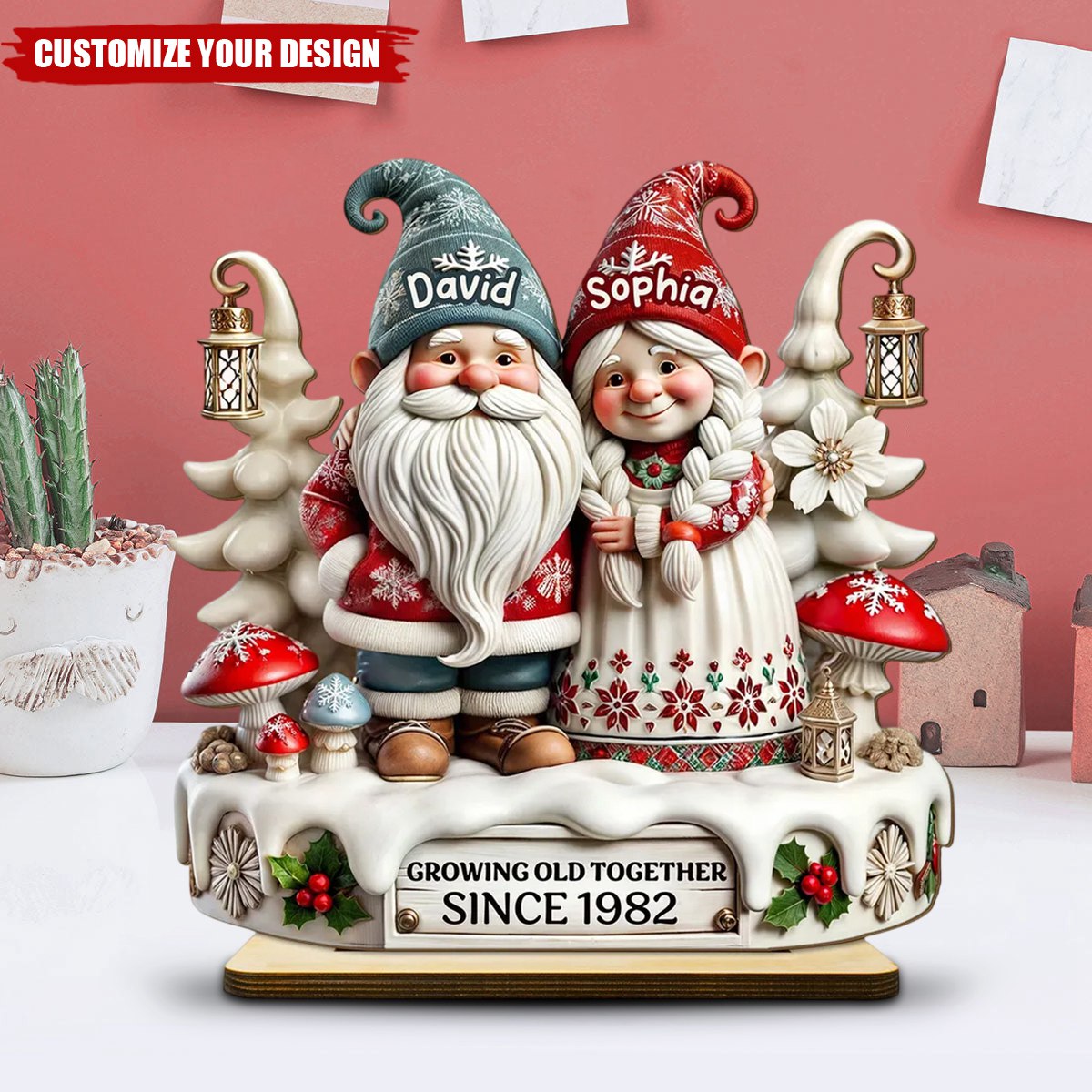 Couple Together Personalized 2-Layer Standing Wooden Plaque