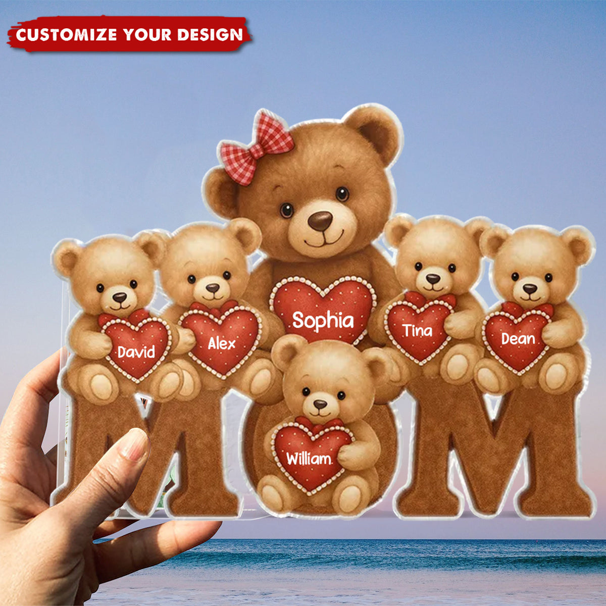 Mama Bear Personalized Acrylic Plaque - Gift For Mom