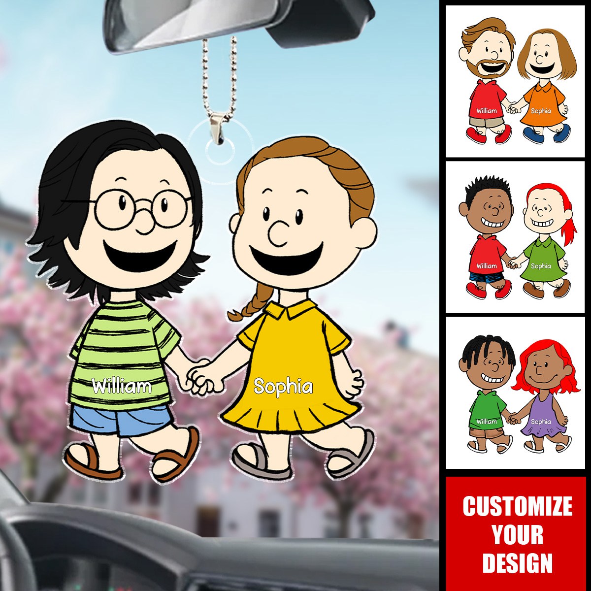 Personalized Gifts For Couple Car Ornament Holding Hands