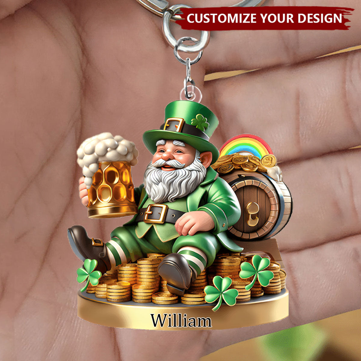 Custom Name Ireland Gift - Personalized Keychain