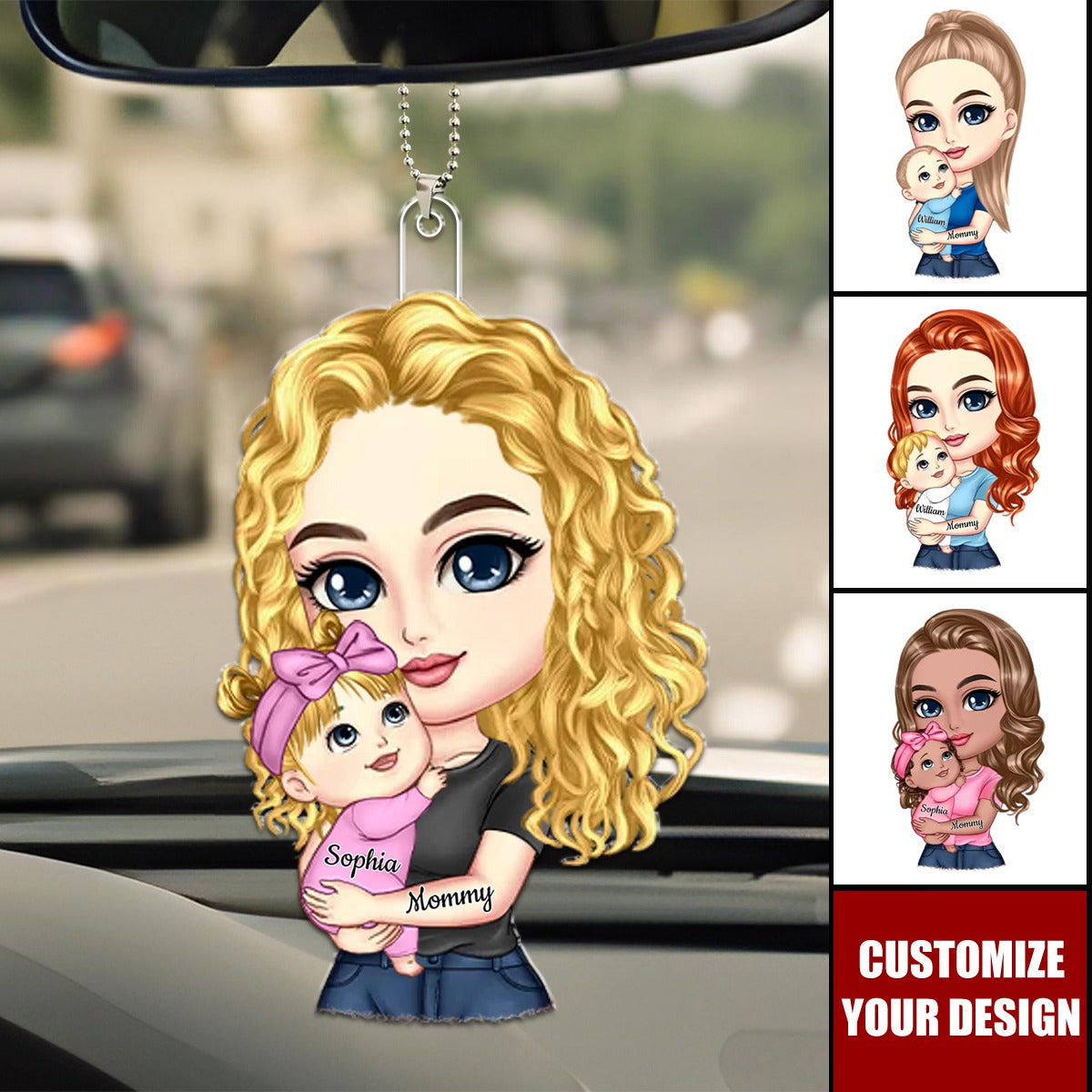 Mom Hugs Baby Gift For Newborn New Mom Personalized Acrylic Ornament