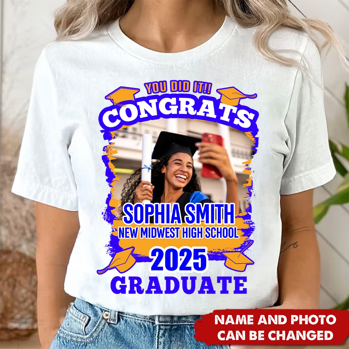 Custom Photo You Did It Congrats - Personalized Graduation Shirt