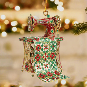 Personalized Name Sewing Machine Ornament,  XMas Gift for Sewing Lovers